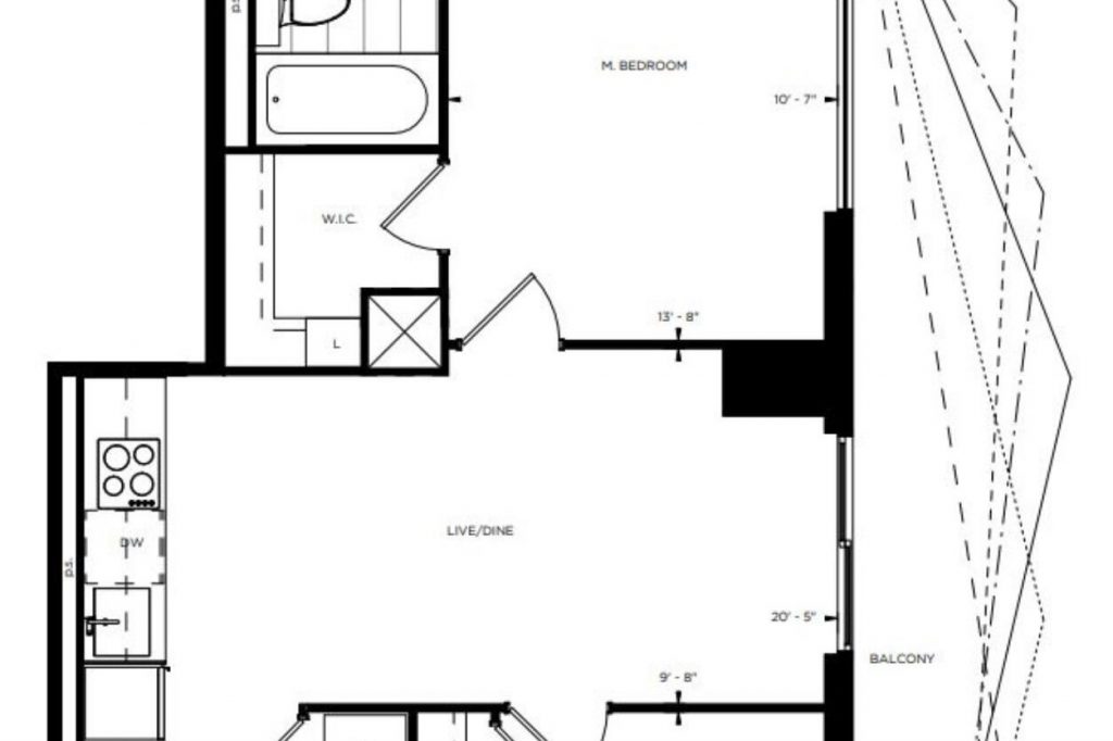 2-bedroom condo apartment for rent in Toronto — 3704 - 100 Dalhousie Street (Photo 1)