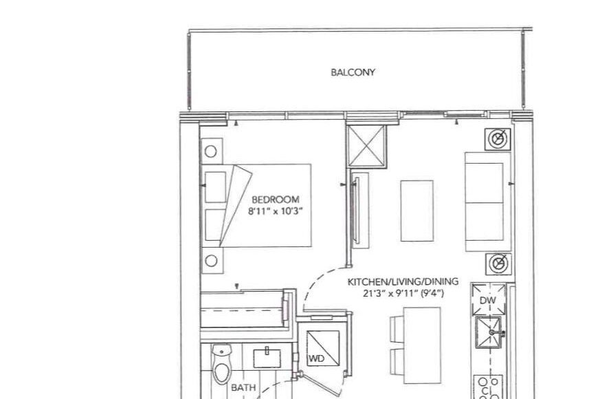 1-bedroom condo apartment for rent in Vaughan — 5310 - 225 Commerce Street (Photo 1)