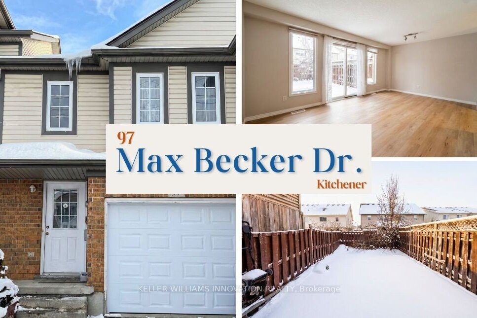 3-bedroom att/row/townhouse for rent in Kitchener — 97 Max Becker Drive (Photo 1)