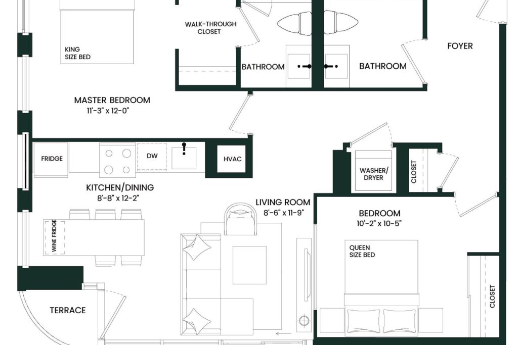 2-bedroom condo apartment for rent in Toronto — 1902 - 25 Dalhousie Street (Photo 1)